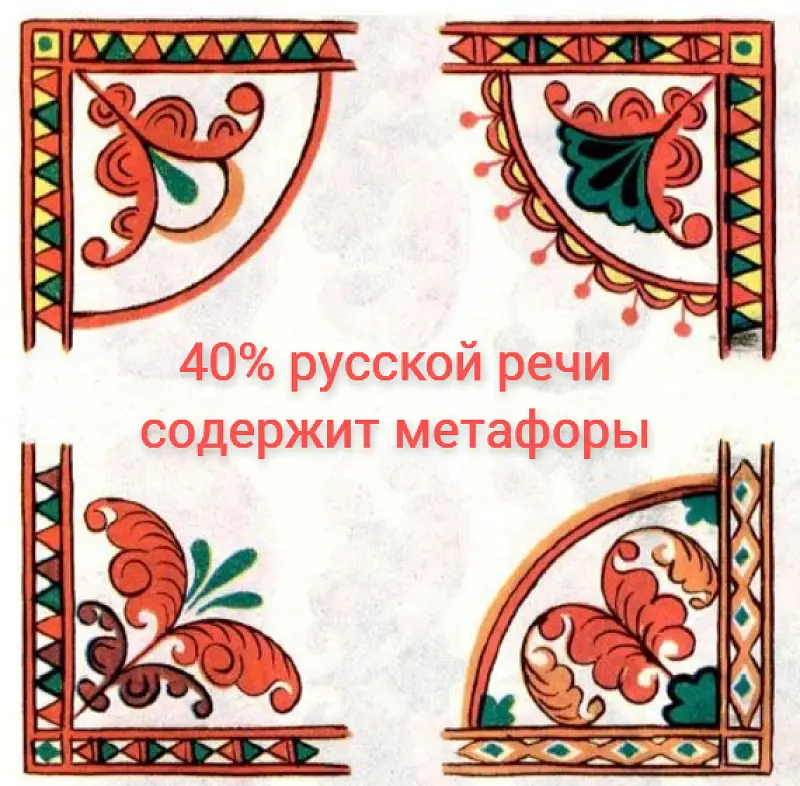 метафоры В русской речи 40% составляет метасмысл