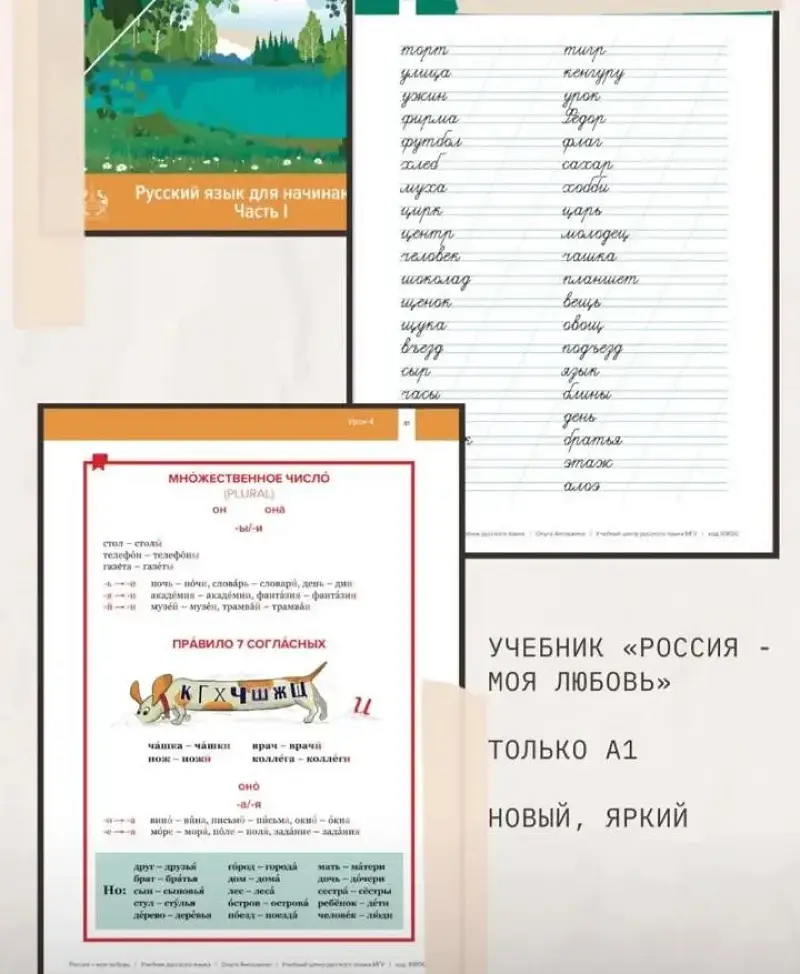 учебник Ольги Антошкиной Прописи в учебнике РКИ для уровня А1, Россия - моя любовь