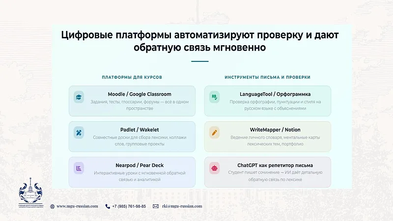 Цифровые инструменты для изучения РКИ